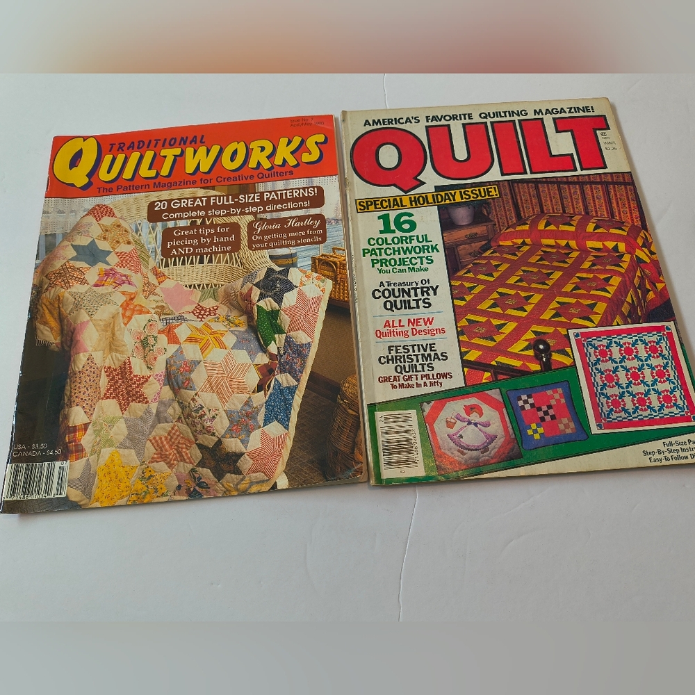 1982 QUILT Magazine 1990 Traditional Quiktworks  Vintage Junk Journal Set Of 2